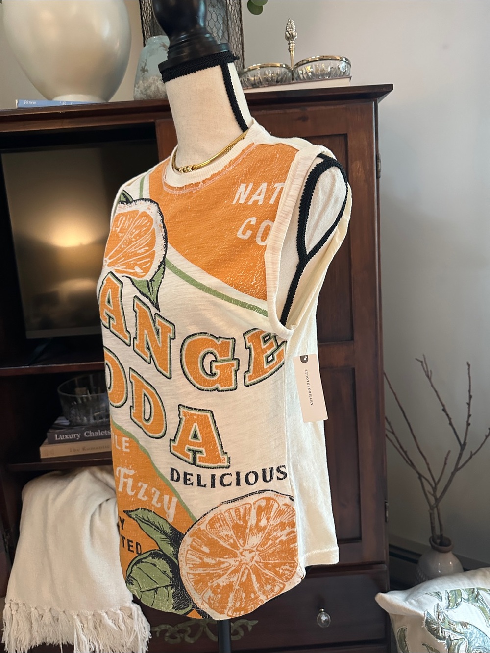 ๐ NWT | Anthropologie The Vinnie Cotton Slub Muscle Tee - Picture 7 of 10
